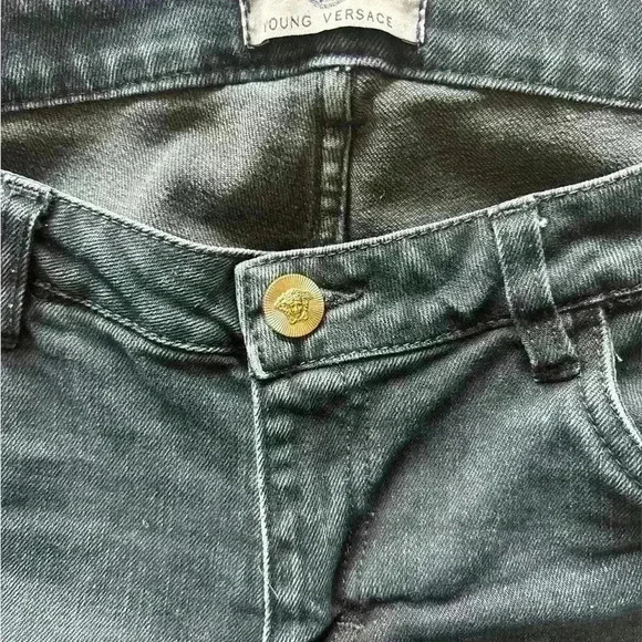 Young Versace Womens Jeans Straight Leg Low Rise  Denim Medium Wash Blue - Picture 3 of 8